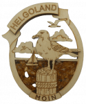 Holzmagnet Helgoland mit Möwe 