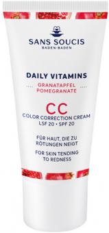 Sans Soucis Daily Vitamins Pomegranate CC Daily Color Correction Cream SPF 20 gegen Rötungen (30ml) 